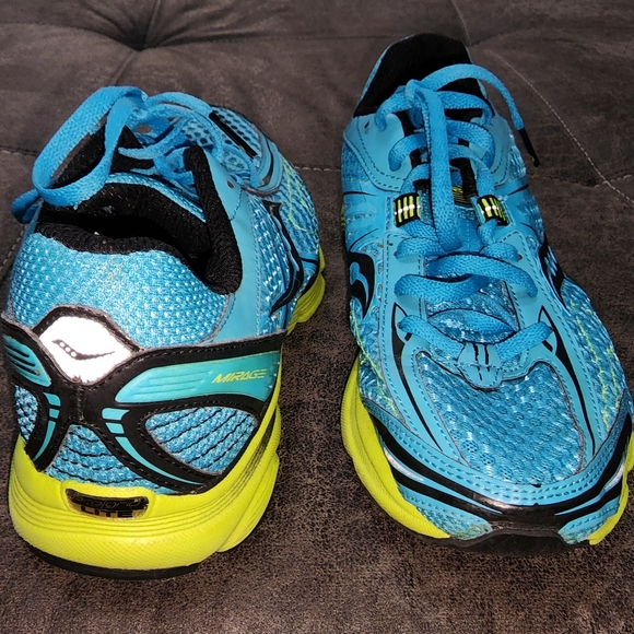 Saucony Mirage Blue/Yellow Size 8.5 Womens Running ShoeProgrid Lite. Excellent - Picture 7 of 7